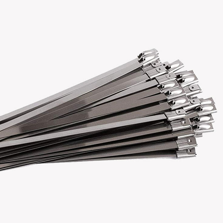 ELECTROPRIME 100 PCS 4.6x350mm Stainless Steel Metal Cable Ties Tie Zip Wrap Exhaust Heat Straps Induction Pipe
