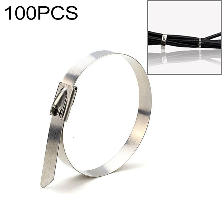 ELECTROPRIME 100 PCS 4.6x400mm Stainless Steel Metal Cable Ties Tie Zip Wrap Exhaust Heat Straps Induction Pipe