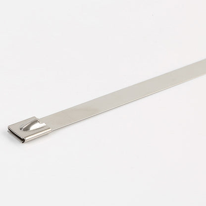 ELECTROPRIME 100 PCS 4.6x400mm Stainless Steel Metal Cable Ties Tie Zip Wrap Exhaust Heat Straps Induction Pipe