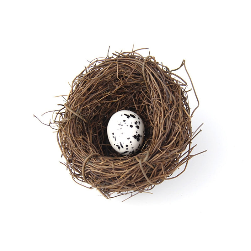 ELECTROPRIME 6cm Simulation Bird Nest + 1 PCS Bird Egg Holiday Decoration