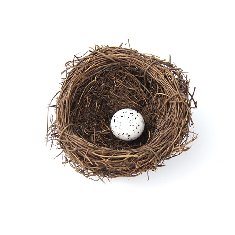 ELECTROPRIME 8cm Simulation Bird Nest + 1 PCS Bird Egg Holiday Decoration