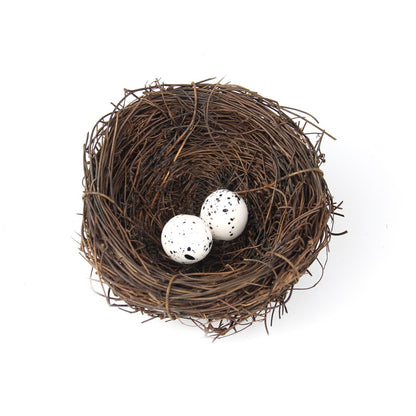 ELECTROPRIME 10cm Simulation Bird Nest + 2 PCS Bird Egg Holiday Decoration