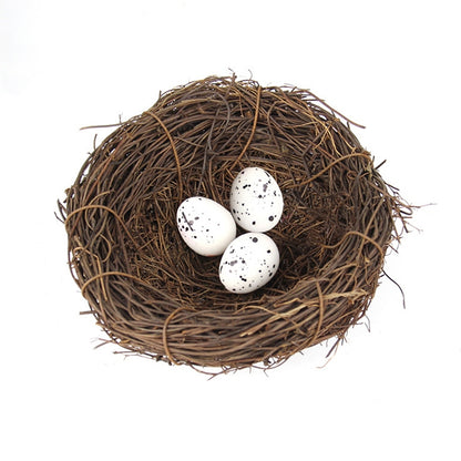ELECTROPRIME 12cm Simulation Bird Nest + 3 PCS Bird Egg Holiday Decoration