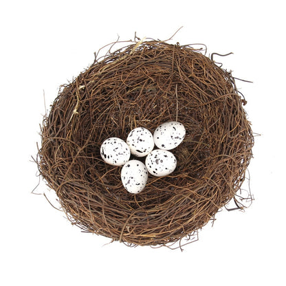 ELECTROPRIME 15cm Simulation Bird Nest + 5 PCS Bird Egg Holiday Decoration