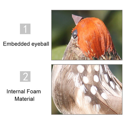 ELECTROPRIME Simulation Sparrow Simulation Feather Foam Bird Horticultural Decoration Random Color Delivery