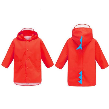 ELECTROPRIME Cartoon Dinosaur Children Fashion Raincoat Size: M(Red)