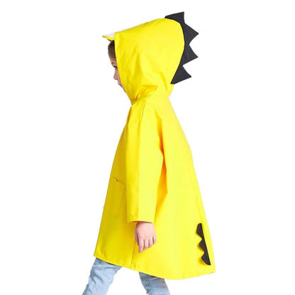 ELECTROPRIME Cartoon Dinosaur Children Fashion Raincoat Size: L(Yellow)