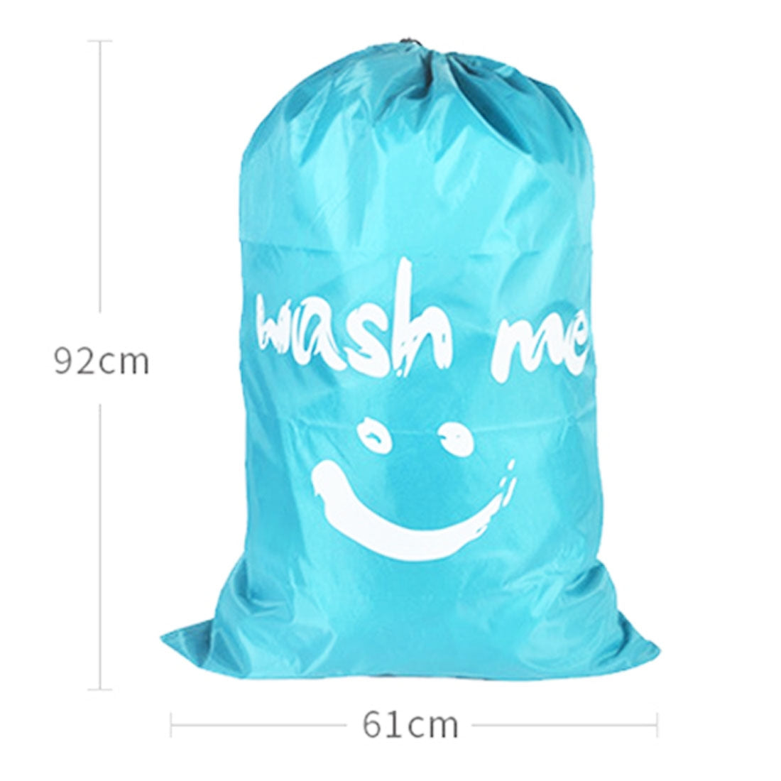 ELECTROPRIME Home Quilt Clothes Travel Nylon Draw Cord Smile Face Pattern Arrange Storage Bag (Blue)