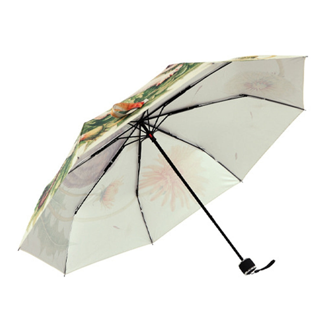 ELECTROPRIME Creative Fashion Three Fold Lazy Cat Pattern Silver Tape Anti Ultraviolet Sunshade Umbrella