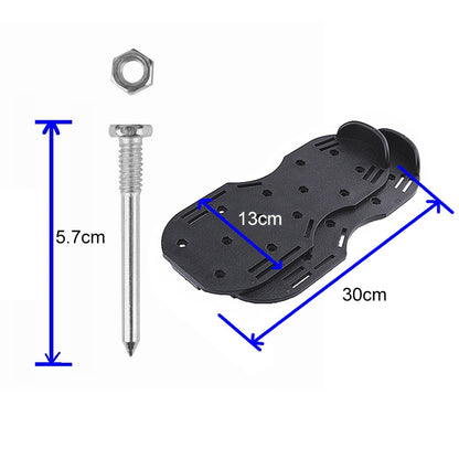 ELECTROPRIME Garden Lawn Garden Tools Grass Ripper Spiked Shoes with 6 Metal Buckles (Black)