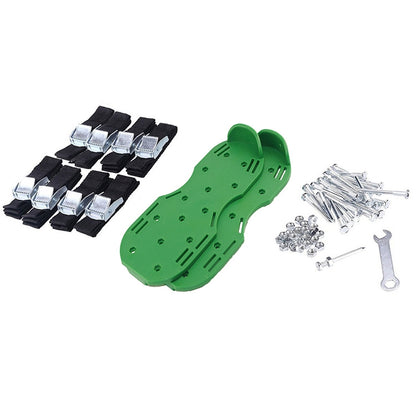 ELECTROPRIME Garden Lawn Garden Tools Grass Ripper Spiked Shoes with 8 Metal Buckles (Green)
