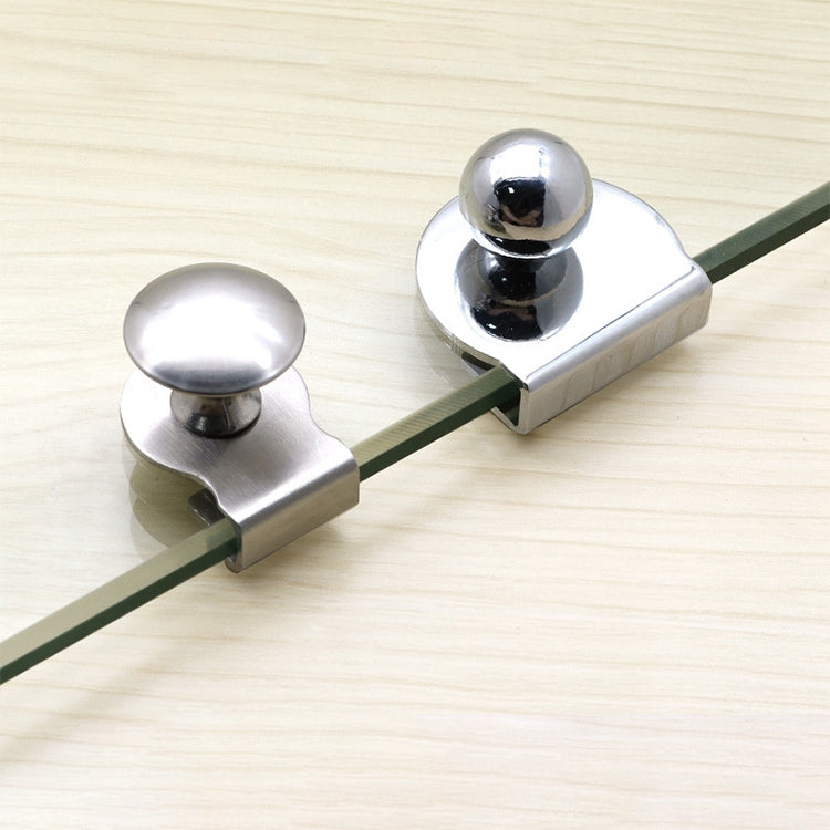 ELECTROPRIME Zinc Alloy Bright Open Hole Free Glass Cabinet Door Handle, Size: L