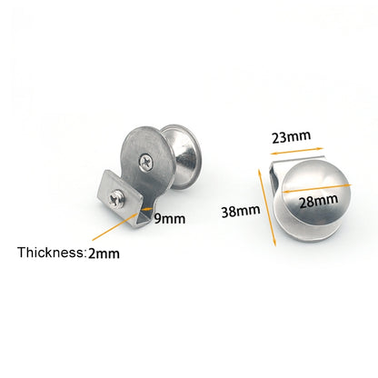 ELECTROPRIME Stainless Steel Wire Drawing Open Hole Free Glass Cabinet Door Handle, Size: S