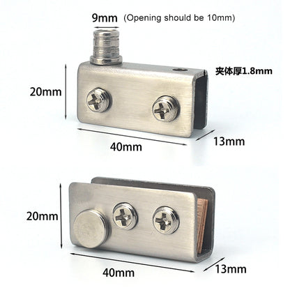 ELECTROPRIME Glass Clip Single Door Touching Exhibition Cabinet Hinge