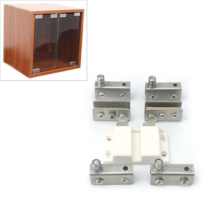 ELECTROPRIME Glass Clip Double Door Touching Exhibition Cabinet Hinge