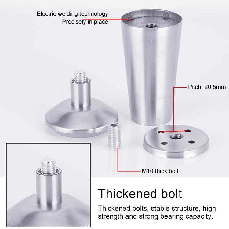ELECTROPRIME Stainless Steel Thickened Adjustable Foot Cup Type Cupboard Foot, 150mm