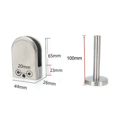 ELECTROPRIME 201 Stainless Steel Glass Fish Mouth Support Rod Fixing Clip with 14x100mm Rod, Specification: L