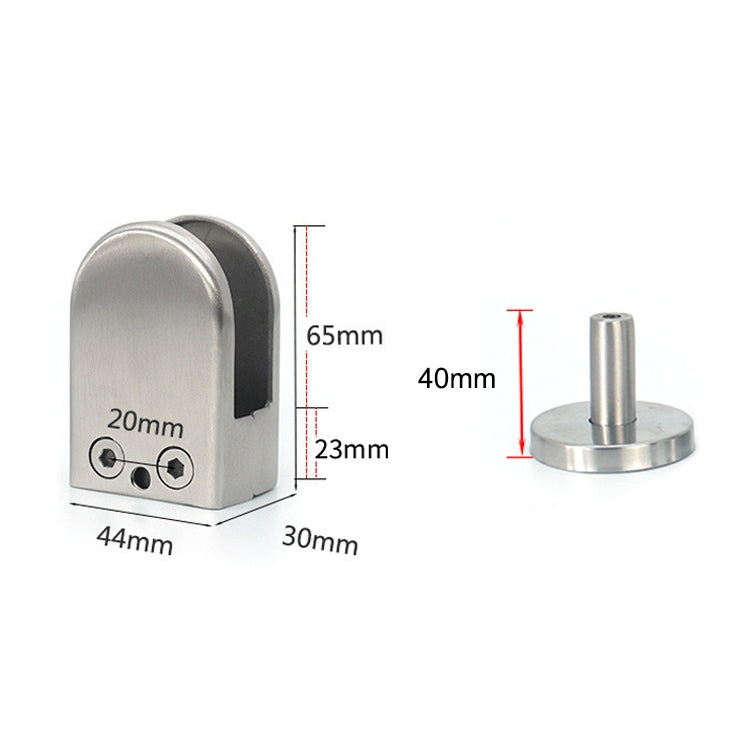 ELECTROPRIME 201 Stainless Steel Glass Fish Mouth Support Rod Fixing Clip with 14x40mm Rod, Specification: XL