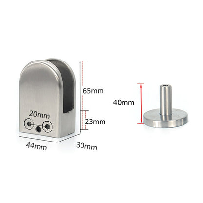 ELECTROPRIME 201 Stainless Steel Glass Fish Mouth Support Rod Fixing Clip with 14x40mm Rod, Specification: XL