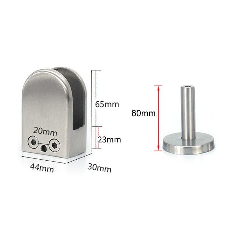 ELECTROPRIME 201 Stainless Steel Glass Fish Mouth Support Rod Fixing Clip with 14x60mm Rod, Specification: XL