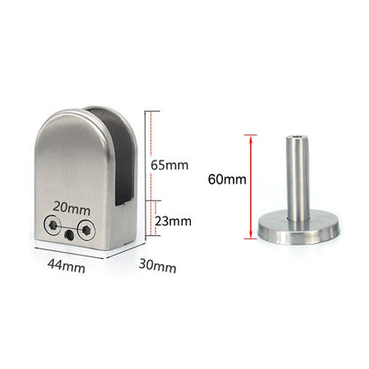 ELECTROPRIME 201 Stainless Steel Glass Fish Mouth Support Rod Fixing Clip with 14x60mm Rod, Specification: XL