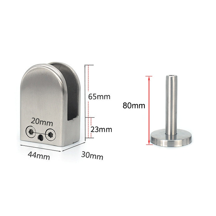 ELECTROPRIME 201 Stainless Steel Glass Fish Mouth Support Rod Fixing Clip with 14x80mm Rod, Specification: XL