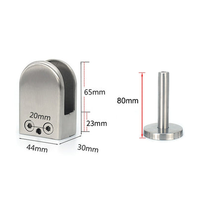ELECTROPRIME 201 Stainless Steel Glass Fish Mouth Support Rod Fixing Clip with 14x80mm Rod, Specification: XL