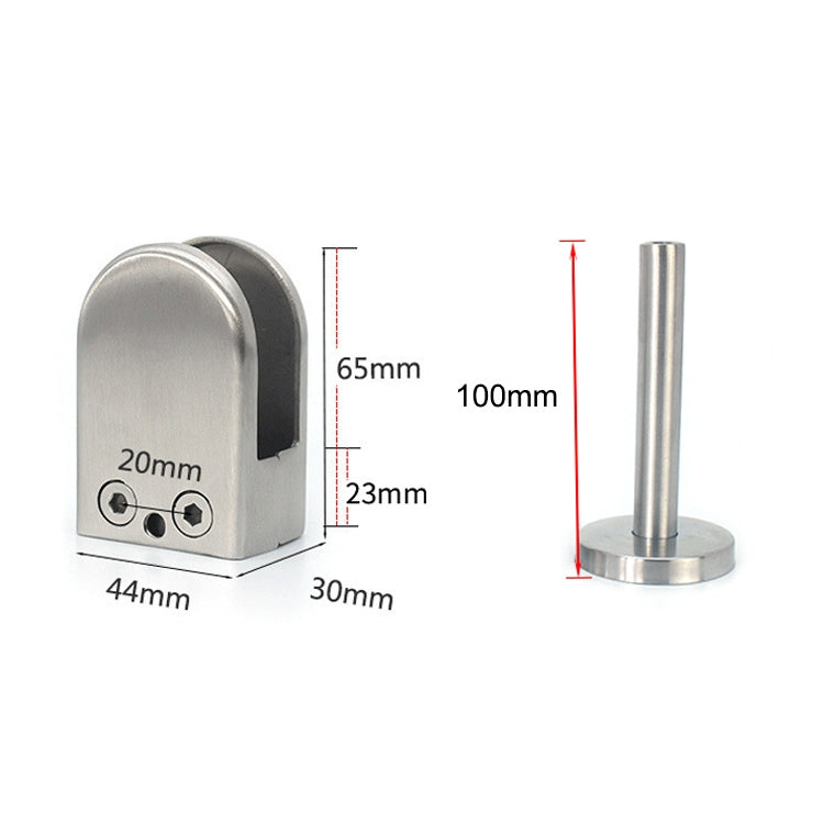 ELECTROPRIME 201 Stainless Steel Glass Fish Mouth Support Rod Fixing Clip with 14x100mm Rod, Specification: XL
