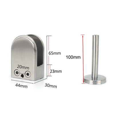 ELECTROPRIME 201 Stainless Steel Glass Fish Mouth Support Rod Fixing Clip with 14x100mm Rod, Specification: XL