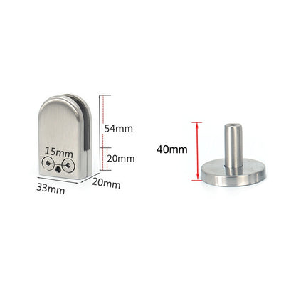 ELECTROPRIME 201 Stainless Steel Glass Fish Mouth Support Rod Fixing Clip with 14x40mm Rod, Specification: S