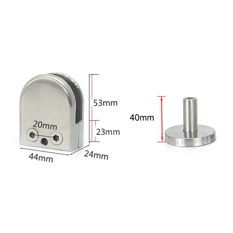 ELECTROPRIME 201 Stainless Steel Glass Fish Mouth Support Rod Fixing Clip with 14x40mm Rod, Specification: M