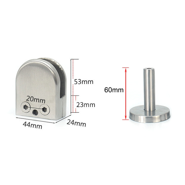 ELECTROPRIME 201 Stainless Steel Glass Fish Mouth Support Rod Fixing Clip with 14x60mm Rod, Specification: M