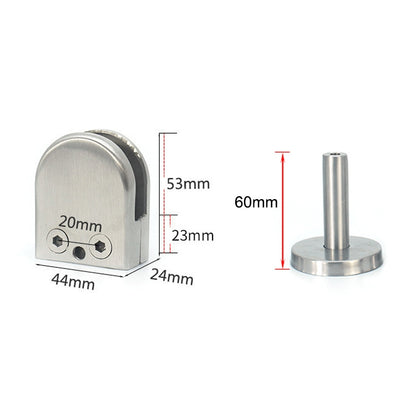 ELECTROPRIME 201 Stainless Steel Glass Fish Mouth Support Rod Fixing Clip with 14x60mm Rod, Specification: M