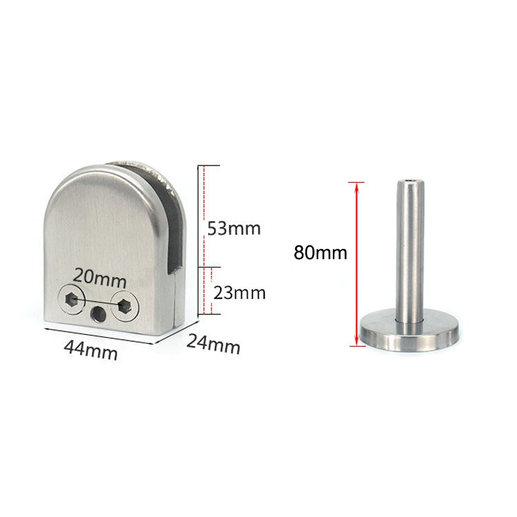 ELECTROPRIME 201 Stainless Steel Glass Fish Mouth Support Rod Fixing Clip with 14x80mm Rod, Specification: M