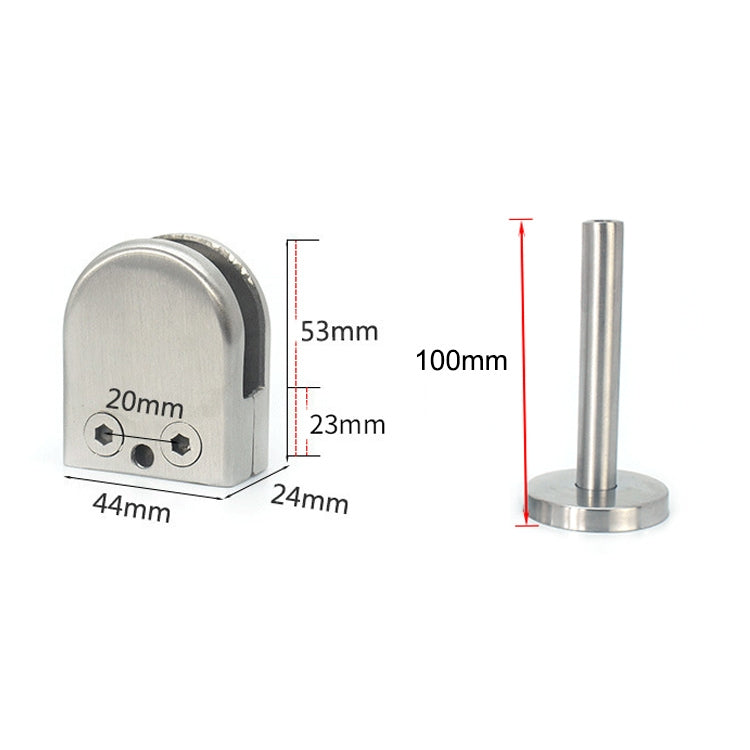 ELECTROPRIME 201 Stainless Steel Glass Fish Mouth Support Rod Fixing Clip with 14x100mm Rod, Specification: M