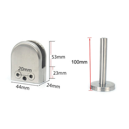 ELECTROPRIME 201 Stainless Steel Glass Fish Mouth Support Rod Fixing Clip with 14x100mm Rod, Specification: M