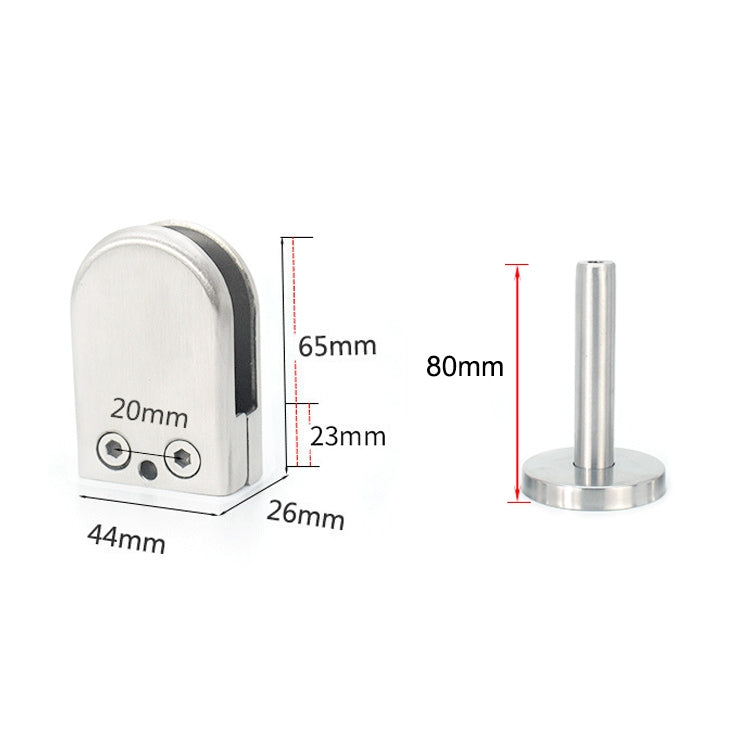 ELECTROPRIME 304 Stainless Steel Glass Fish Mouth Support Rod Fixing Clip with 14x80mm Rod, Specification: L