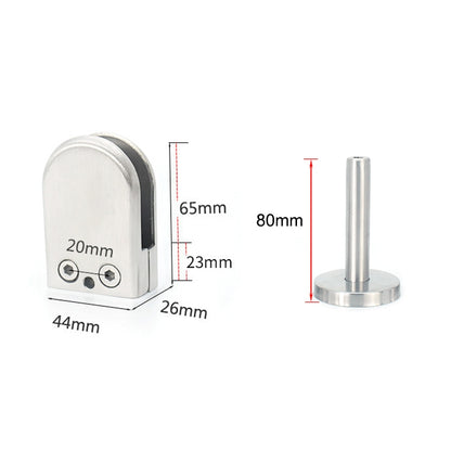 ELECTROPRIME 304 Stainless Steel Glass Fish Mouth Support Rod Fixing Clip with 14x80mm Rod, Specification: L