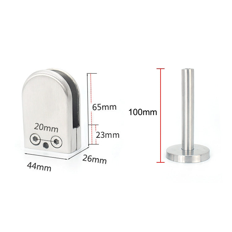 ELECTROPRIME 304 Stainless Steel Glass Fish Mouth Support Rod Fixing Clip with 14x100mm Rod, Specification: L