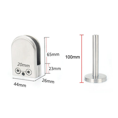 ELECTROPRIME 304 Stainless Steel Glass Fish Mouth Support Rod Fixing Clip with 14x100mm Rod, Specification: L