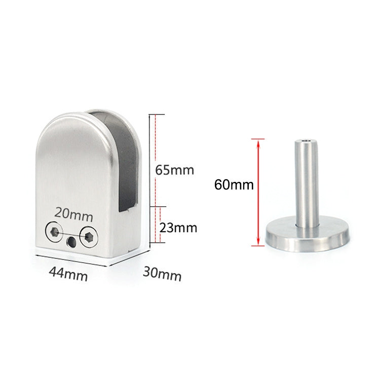 ELECTROPRIME 304 Stainless Steel Glass Fish Mouth Support Rod Fixing Clip with 14x60mm Rod, Specification: XL