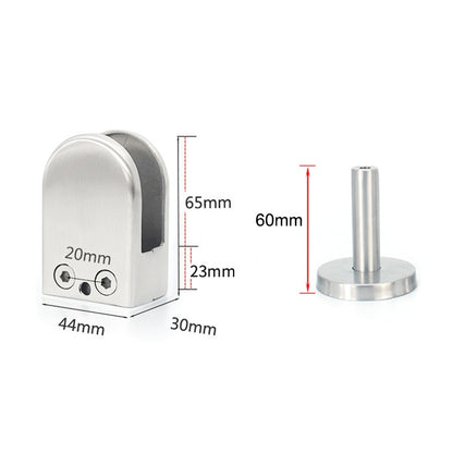 ELECTROPRIME 304 Stainless Steel Glass Fish Mouth Support Rod Fixing Clip with 14x60mm Rod, Specification: XL