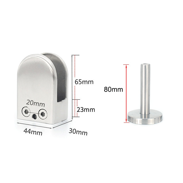 ELECTROPRIME 304 Stainless Steel Glass Fish Mouth Support Rod Fixing Clip with 14x80mm Rod, Specification: XL