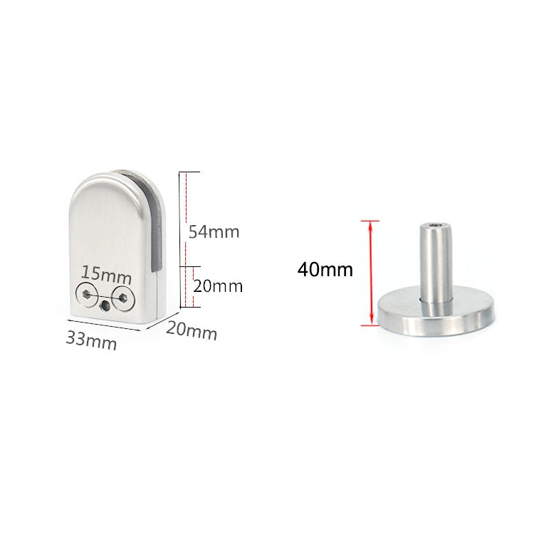 ELECTROPRIME 304 Stainless Steel Glass Fish Mouth Support Rod Fixing Clip with 14x40mm Rod, Specification: S