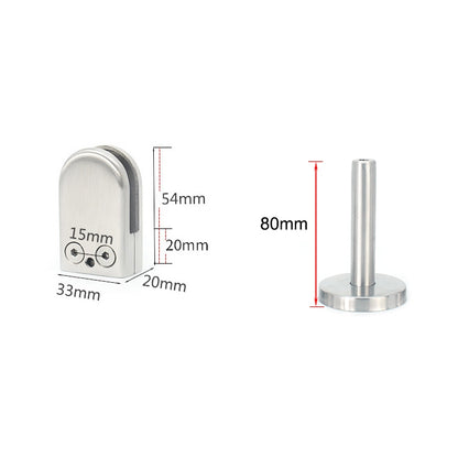 ELECTROPRIME 304 Stainless Steel Glass Fish Mouth Support Rod Fixing Clip with 14x80mm Rod, Specification: S