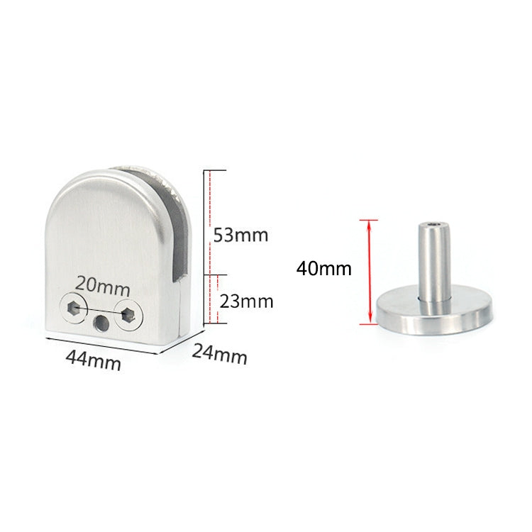 ELECTROPRIME 304 Stainless Steel Glass Fish Mouth Support Rod Fixing Clip with 14x40mm Rod, Specification: M