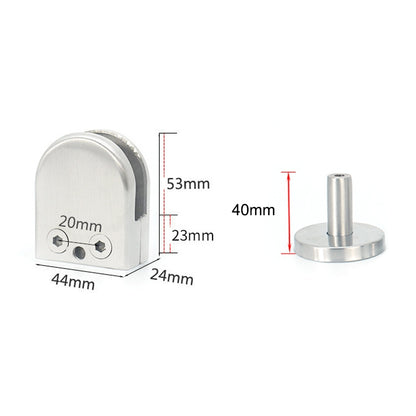 ELECTROPRIME 304 Stainless Steel Glass Fish Mouth Support Rod Fixing Clip with 14x40mm Rod, Specification: M