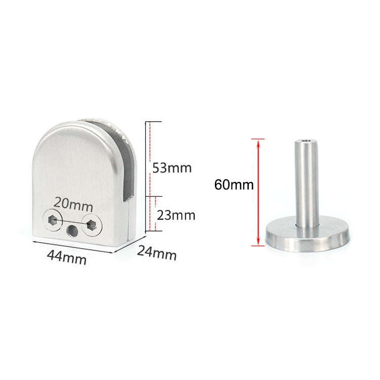 ELECTROPRIME 304 Stainless Steel Glass Fish Mouth Support Rod Fixing Clip with 14x60mm Rod, Specification: M