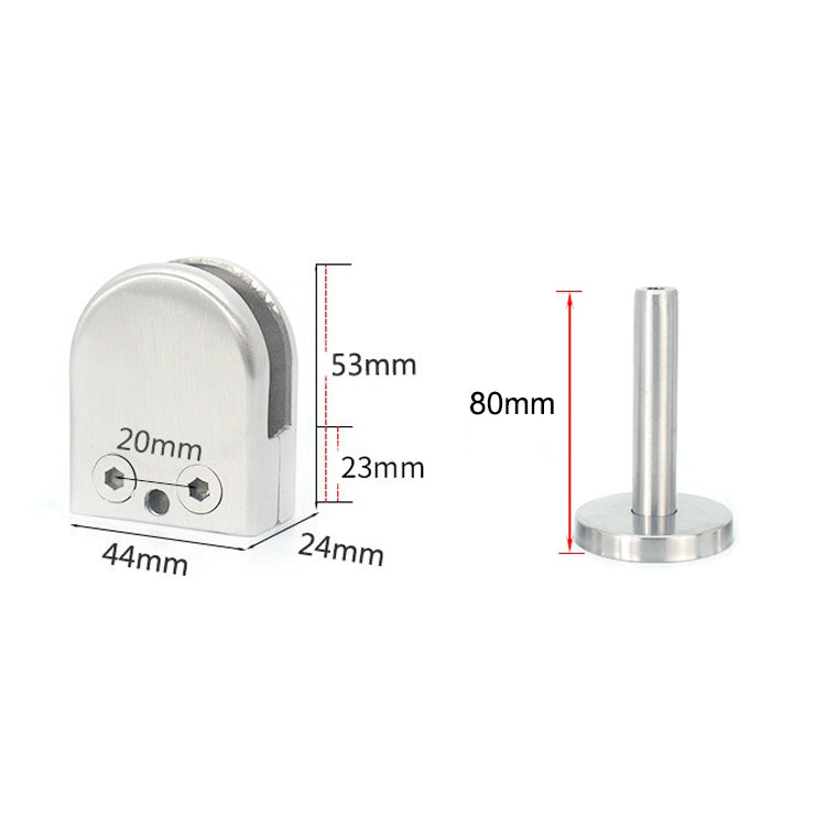 ELECTROPRIME 304 Stainless Steel Glass Fish Mouth Support Rod Fixing Clip with 14x80mm Rod, Specification: M