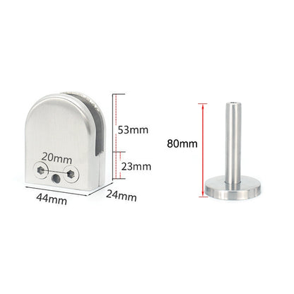 ELECTROPRIME 304 Stainless Steel Glass Fish Mouth Support Rod Fixing Clip with 14x80mm Rod, Specification: M